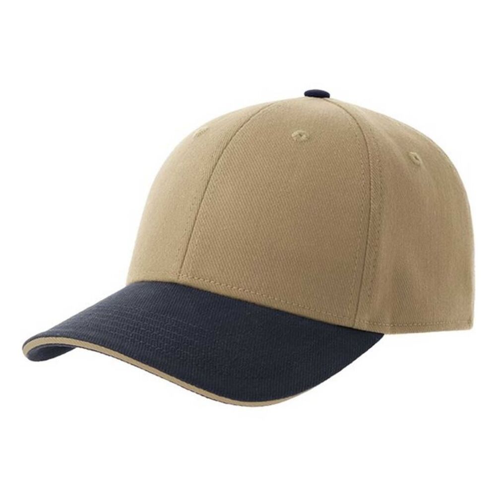 Atlantis Unisex Adult Liberty Sandwich 6 Panel Sustainable Cap / Khaki/Navy